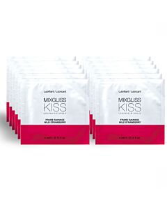 Mixgliss - Lubrifiant à base d'eau saveur fraise 12 monodoses de 4 ml