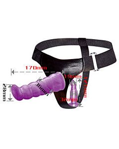 Harnais Double Stimulation Violet 17 cm