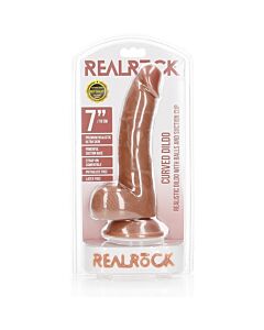 RealRock - Pénis Réaliste Courbé avec Testicules et Ventouse - 7''/ 18 cm
