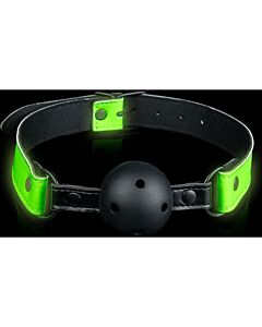 Aïe! Bâillon avec Boule Fluorescente - Glow in the Dark