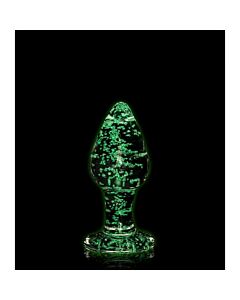 Aïe ! Plug Anal en Verre Luminescent dans le Noir - Taille Large
