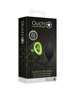 Aïe ! Anneau pour Pénis avec Plug Anal - Lumineux dans le Noir