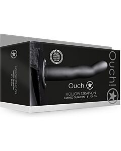 Ouch - Harnais creux courbé métallisé - 8'' / 20 cm