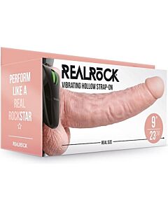 Realrock-Strap-On Creux Vibrant avec Boules - 9/23 cm - Peau