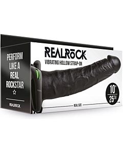 Realrock-strap-on creux vibrant sans boules - 10/24,5 cm