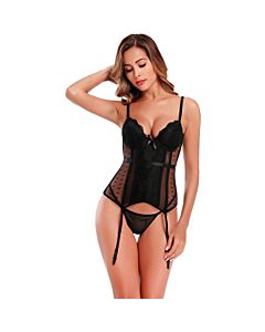 Corset en satin noir de luxe