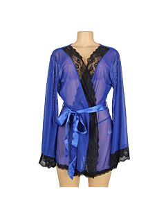 Chemise à manches longues en maille bleue