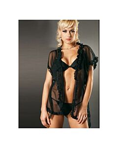 Microtulle Rouge: Peignoir Séduction