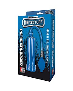 Menzstuff, agrandisseur de pénis bleu avec pompe à vide et valve de pression