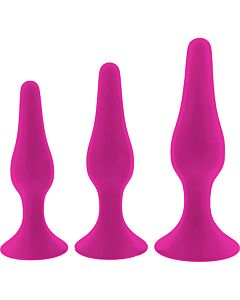Kit de Séduction Anale Courbé - Ensemble de 3 Bouchons en Silicone
