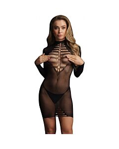 Robe Sensuelle Resille - Noir