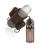 Funda para el pene dual con vibración - gris