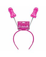 Diadème de Bachelorette avec plumes scintillantes