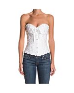Corset Floral Blanc Élégant