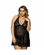 Subblime queen plus babydoll con bordados florales en pechos