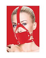 Ouch gag en cuir rouge avec des ajustements