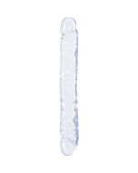gelées de cristal double pénis de 30 cm transparent