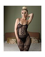 Jacquie & michel: babydoll de encaje y tela red negro