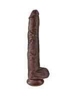 King cock pene realístico con testículos 37,5cm marrón