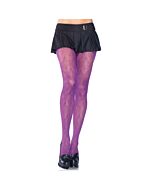 Leg Avenue Collant avec grande bordure en dentelle mauve