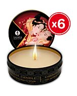 Shunga bougie de massage fraise 6 x 30 ml