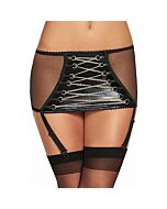 Coro faldita con ligueros diseño cordón oro - negro