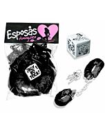 Pack esposas y dado posturas negro