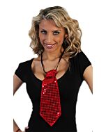 cravate à paillettes rouge