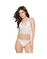 Bralette et culotte en dentelle - blanc