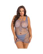 Absolutist dentelle et net vestido de rouge - azul