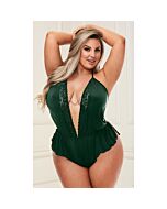 Body en satin sexy Baci - vert