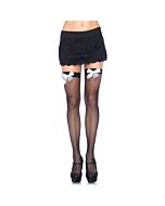Leg avenue bas résille noir avec papillon blanc