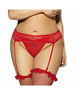 String lingerie Queen et porte-jarretelles motifs floraux grande taille