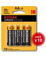 Kodak Xtralife Alcaline AAA - 10 paquets de 4uds