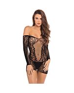 Robe courte à manches longues Demure - Noir