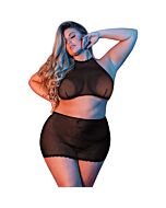 Blouse et minijupe sexytime - noir