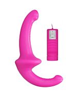 Dildo vibrador con arnés sin sujección silicona - rosa