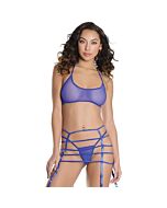 Top tube et string - bleu, lilas