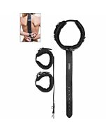 Manchette longue en cuir - noir