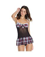 Chemise d'écolière - rouge, noir