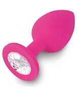 Branchez fuchsia silicone bijoux anal / diamant