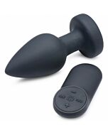 Plug anal vibrant en silicone-moyen-noir
