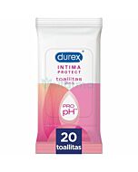 Durex intima protect lingettes d'hygiène intime 20 uts