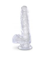 King cock - dildo realista , transparente -13,5 cm
