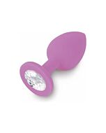 Branchez silicone violet bijoux anal / diamant