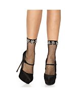 Chaussettes en maille avec strass - noir