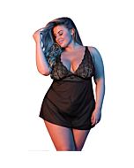 Sexytime - Chemise de nuit dos en V - Noir