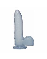 Gelée de cristal pénis avec testicules 18cm - translucide