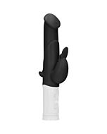 Vibrador conejito rampante con rotación - negro