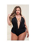 Body en satin sexy Baci - noir